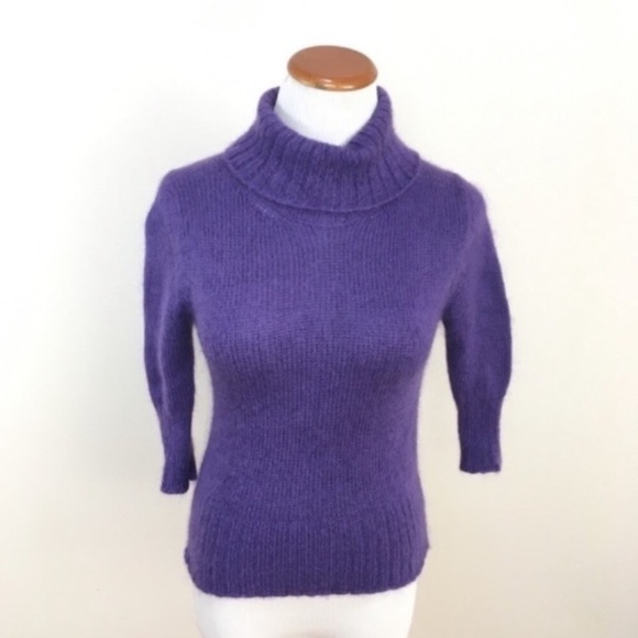 D&G DOLCE & GABBANA Angora Wool‎ Turtleneck Knit Sweater Purple Women’s Sz Small - Picture 1 of 8